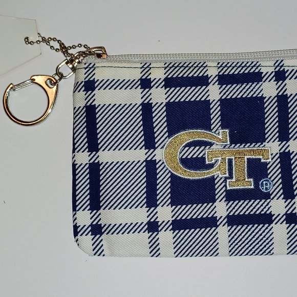 NWT Georgia Tech ID Holder Card Holder Coin Purse Key Ring - Picture 5 of 12